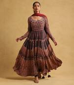 Black printed anarkali set By ritu kumar