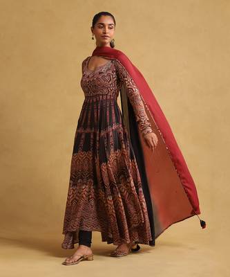 Black printed anarkali set By ritu kumar 2