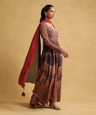 Black printed anarkali set By ritu kumar 3