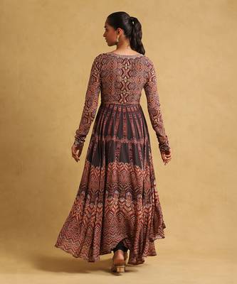 Black printed anarkali set By ritu kumar 4