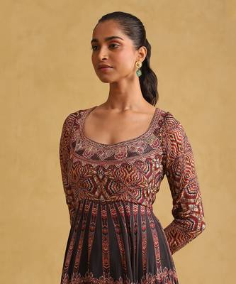 Black printed anarkali set By ritu kumar 5