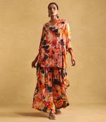 Orange floral plazzo set By ritu kumar