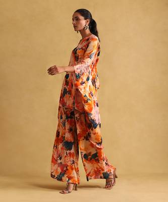 Orange floral plazzo set By ritu kumar 2