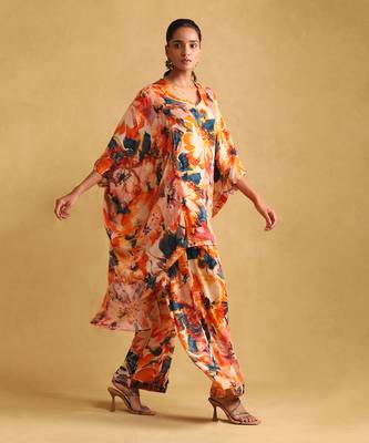 Orange floral plazzo set By ritu kumar 3