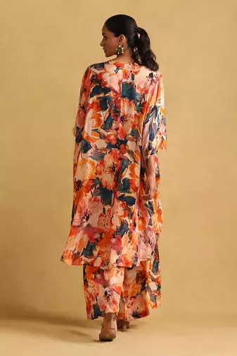 Orange floral plazzo set By ritu kumar