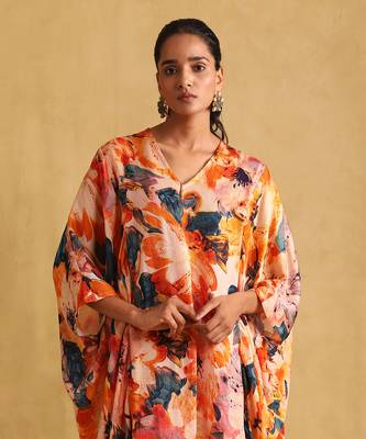 Orange floral plazzo set By ritu kumar 5