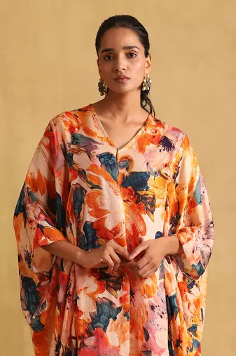 Orange floral plazzo set By ritu kumar