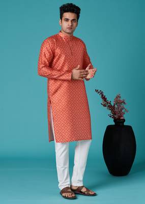 Multicolor printed rayon ceremonial men-kurtas 1