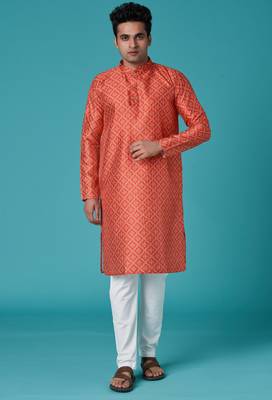 Multicolor printed rayon ceremonial men-kurtas 4