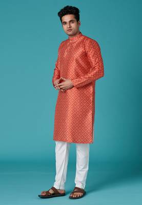 Multicolor printed rayon ceremonial men-kurtas 5