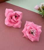 Artificial baby pink rose flower hair accessory