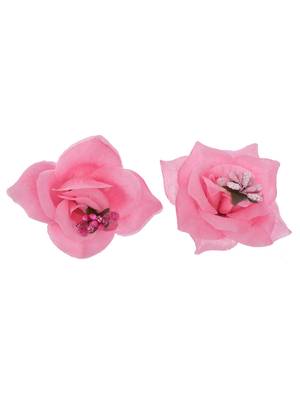Artificial baby pink rose flower hair accessory 3