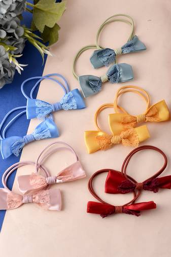 Set of 10 bow ponytail holder
