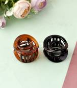 Set of 2 brown & black claw clips