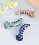 Set of 3 multi colored claw clip