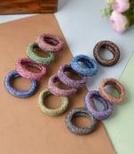 Set of 12 multi colored ponytail holders