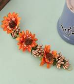 Marigold artificial flower hair accessory set