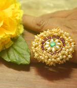 Bridal Ethnic Bunched Pearl Adjustable big finger rings