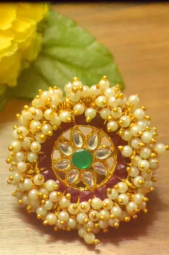 Bridal Ethnic Bunched Pearl Adjustable big finger rings
