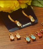 Designer Versatile 5 in 1 Multicolor Stone Studed danglers-drops Hoops