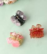 Set of 3 multi colored claw clip