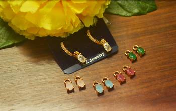 Designer Versatile 5 in 1 Multicolor Stone Studed danglers-drops Hoops 2