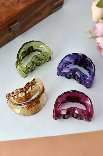 Set of 4 multi colored hair claw clips