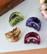 Set of 4 multi colored hair claw clips