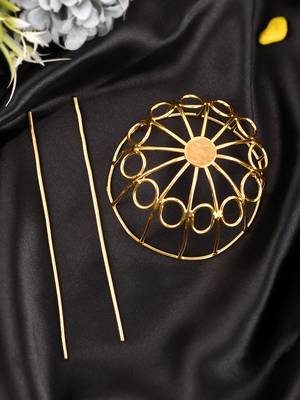 Designer gold plated juda bun cover hair accessory 1