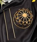 Designer gold plated juda bun cover hair accessory