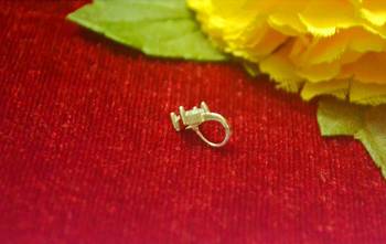 Sizzling gold floral diamond nose accessory clipon nosering or nosepin 2