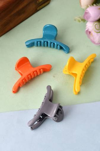 Set of 4 multi colored hair claw clips