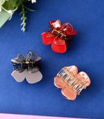 Set of 3 multi colored claw clip