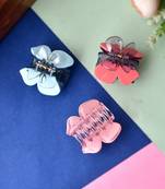 Set of 3 multi colored claw clip