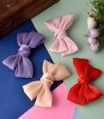 Set of 4 multi colored bow alligator hair pin