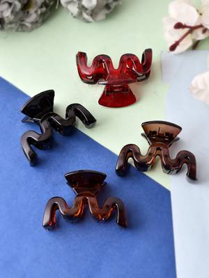 Set of 4 multi colored hair claw clips 1