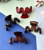 Set of 4 multi colored hair claw clips