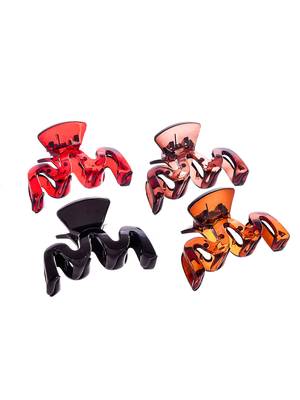Set of 4 multi colored hair claw clips 2