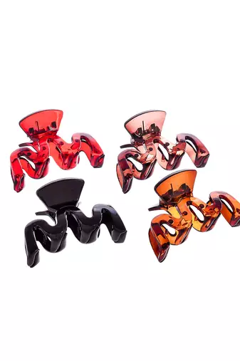 Set of 4 multi colored hair claw clips