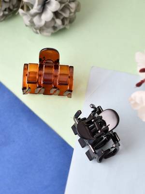Set of 2 black & brown hair claw clips 1