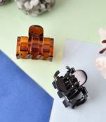 Set of 2 black & brown hair claw clips
