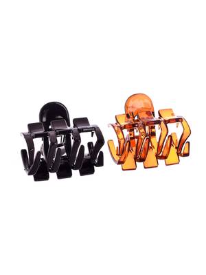 Set of 2 black & brown hair claw clips 3