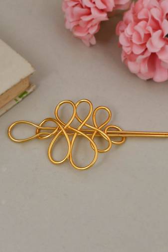 Gold plated multipurpose infinity hairpin accessory