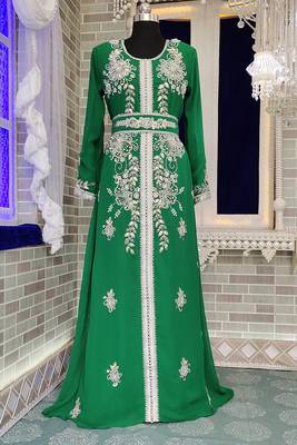 Seagreen arabic designer handmade kaftan 1