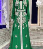 Seagreen arabic designer handmade kaftan