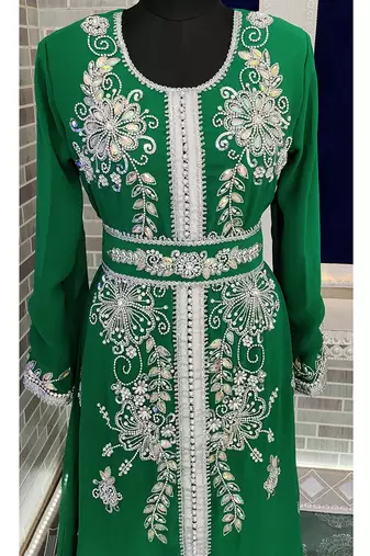 Seagreen arabic designer handmade kaftan