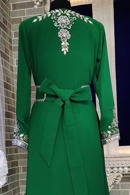 Seagreen arabic designer handmade kaftan 3