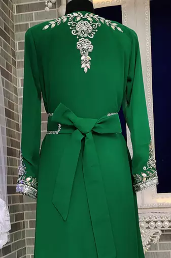 Seagreen arabic designer handmade kaftan
