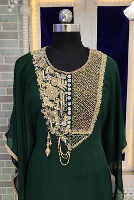 Dark green modest kaftan stylish kaftan 2
