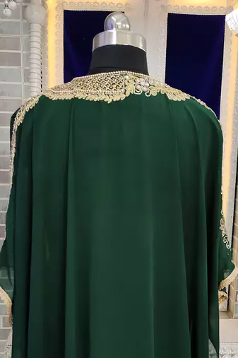 Dark green modest kaftan stylish kaftan